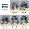 Stainless Steel Kitchen Utensil Holder with Integrated Chopping Board and Multifunctional Storage for Knives and Chopsticks.