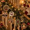 6 piezas de Adornos de Navidad de Madera de Papá Noel Manualidad DIY Colgantes de Etiqueta de Madera Regalo de Año Nuevo