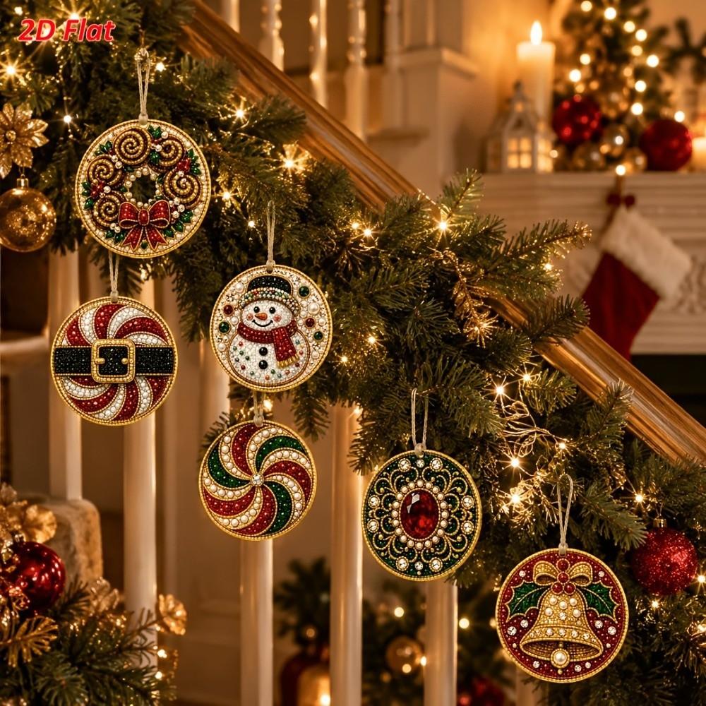 6 piezas de Adornos de Navidad de Madera de Papá Noel Manualidad DIY Colgantes de Etiqueta de Madera Regalo de Año Nuevo