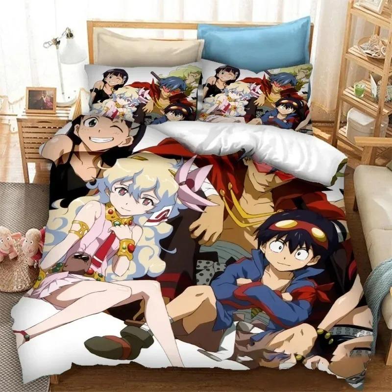 Anime Tengen Toppa Gurren Lagann Kamina Bedding Collection Boys Girls Twin Queen Size Duvet Cover Pillowcase Bed Kids Adult