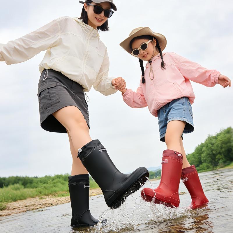Quality Parent-child Rain Shoes Outdoor Travel Camping Wading Rain Shoes Women Daily Rainy Day Commuting Work Adult Rain Boots Men