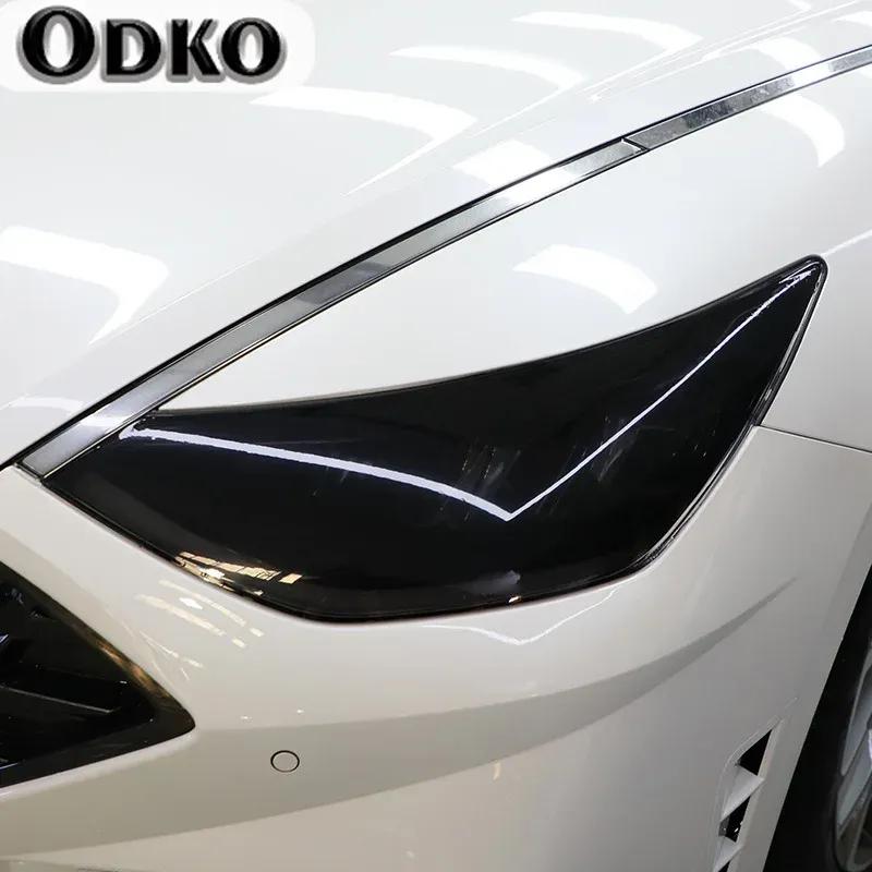 2Pcs Headlights Film Blackened Protective TPU Transparent Membrane Car Sticker For Hyundai Sonata DN8 10th Accessories