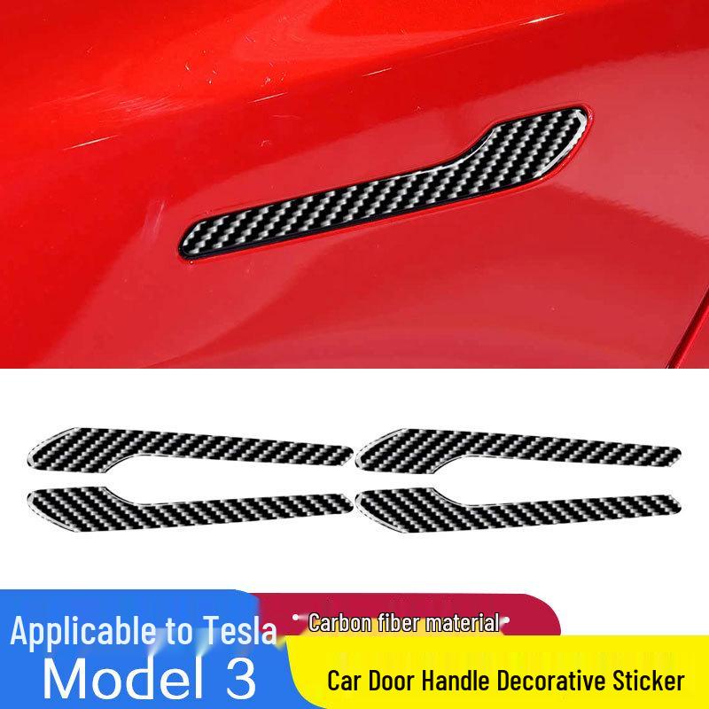 Tesla Model 3 Carbon Fiber Door Handle Protection Sticker