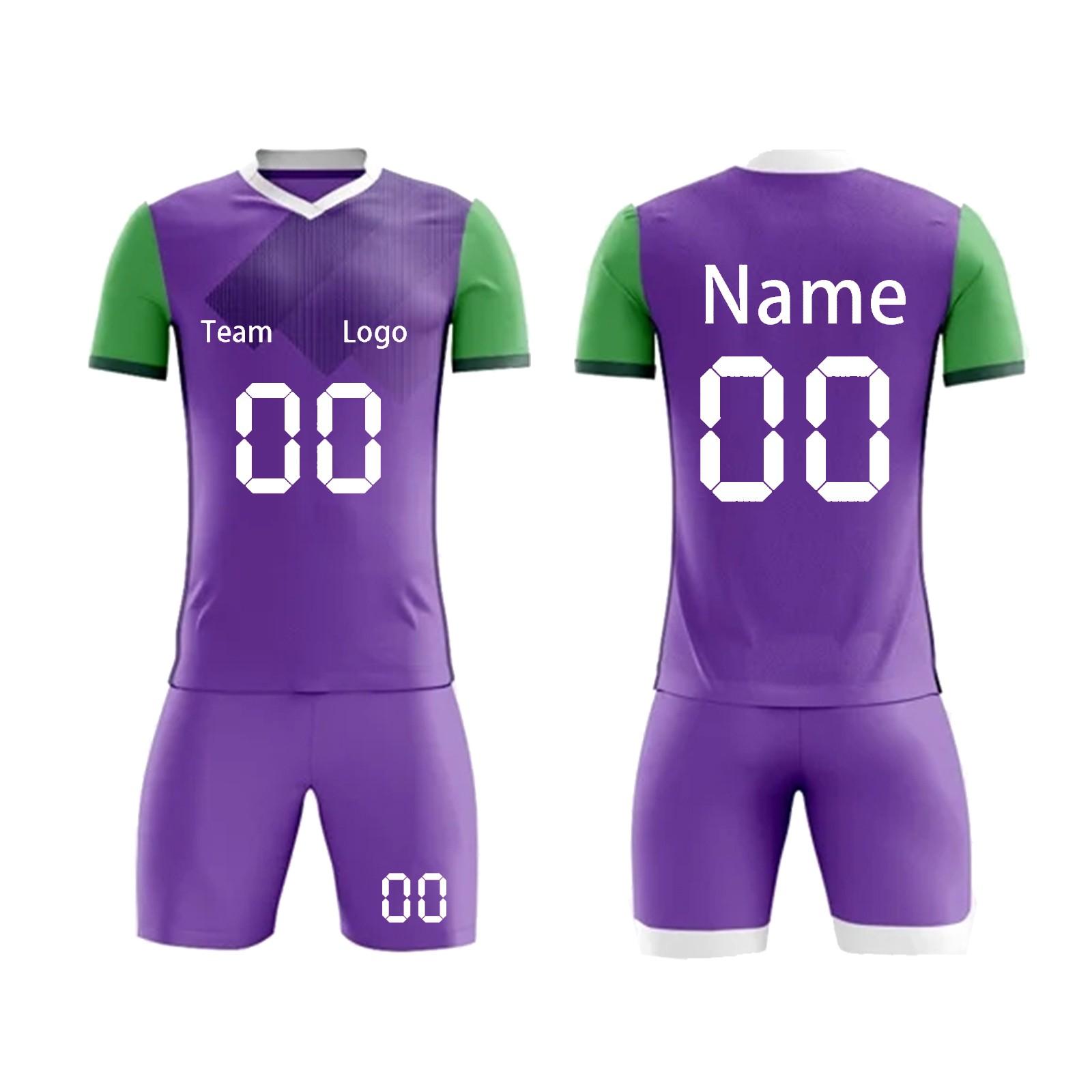 

Men Short Sleeve Soccer Jersey and Shorts Set Quick Dry Athletic Uniform with Geometric Print for Training and Match Use 28