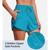 CHARMLEAKS Women's High Waisted Swim Shorts Drawstring Board Shorts with Zipper Pockets Liner