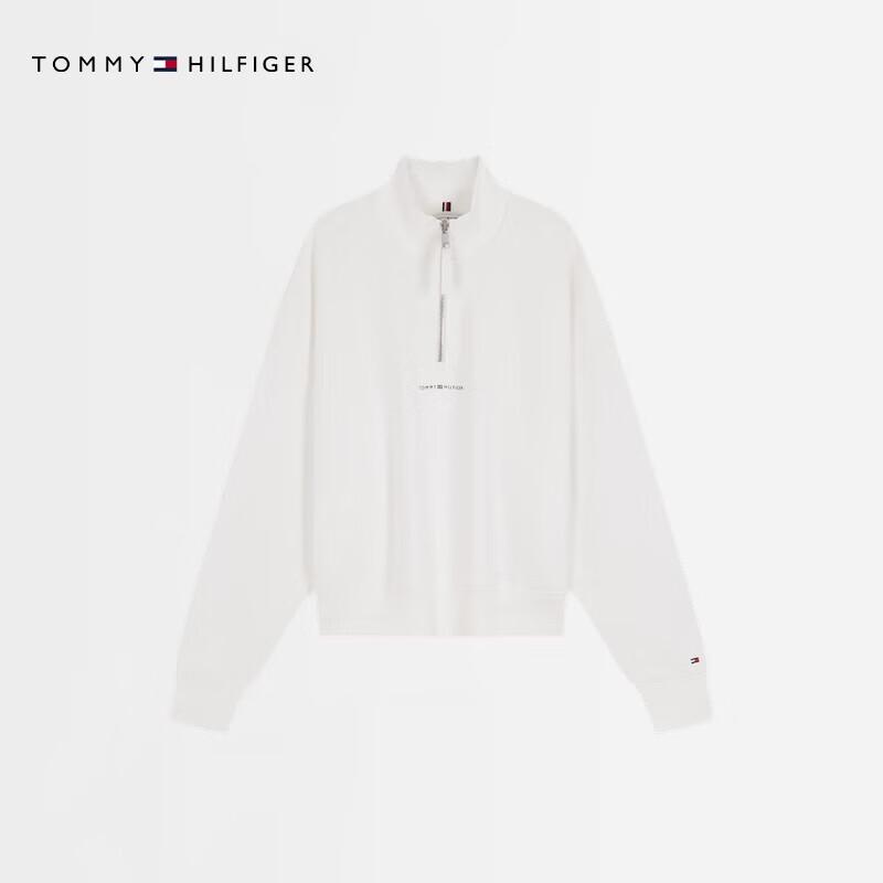 Tommy Hilfiger Women's Letter Print Half-Zip Stand Collar Sweatshirt