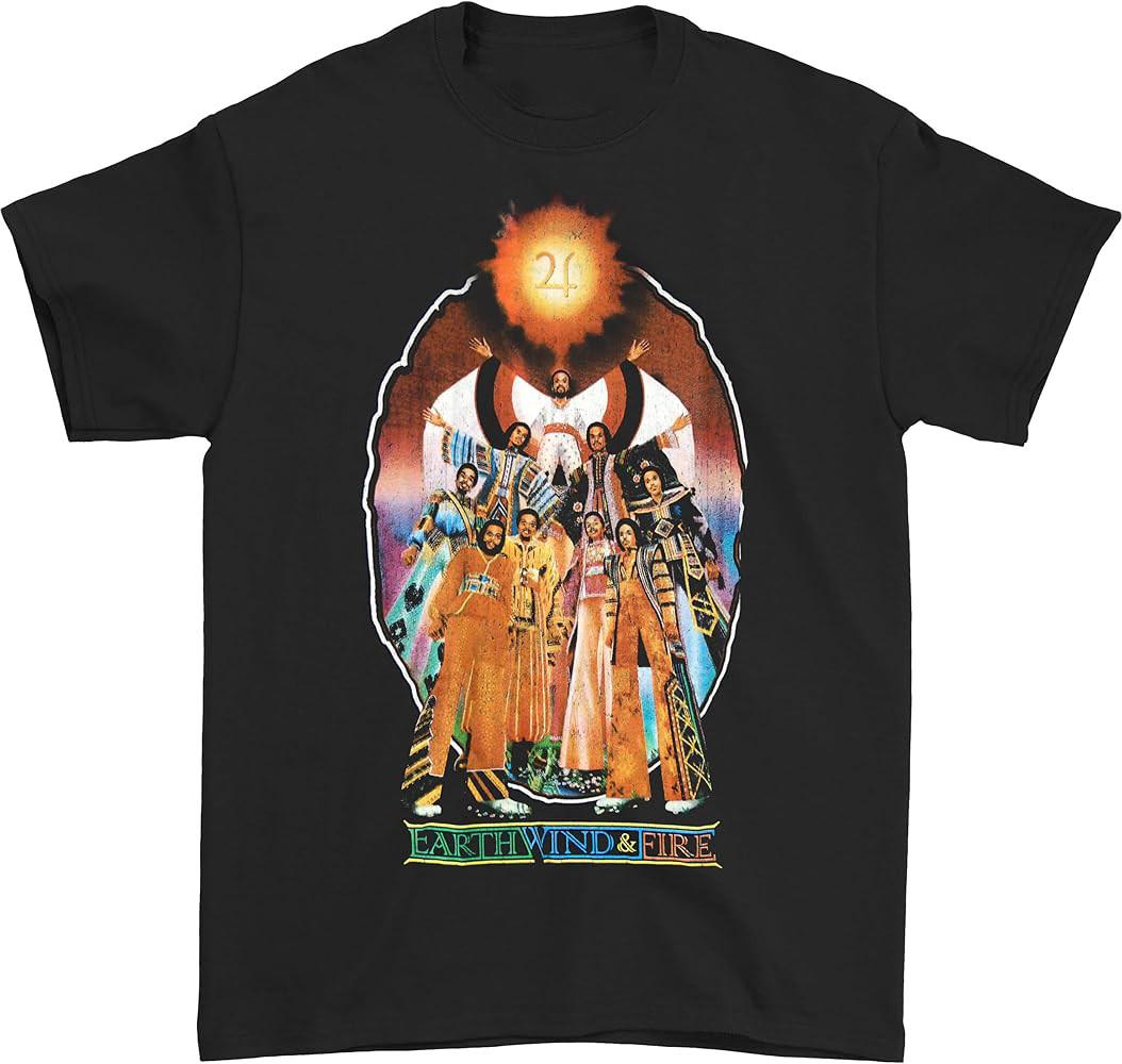 Earth Wind Fire Men s Let s Groove Back Print) Slim Fit T-Shirt EM0146 XXXXL