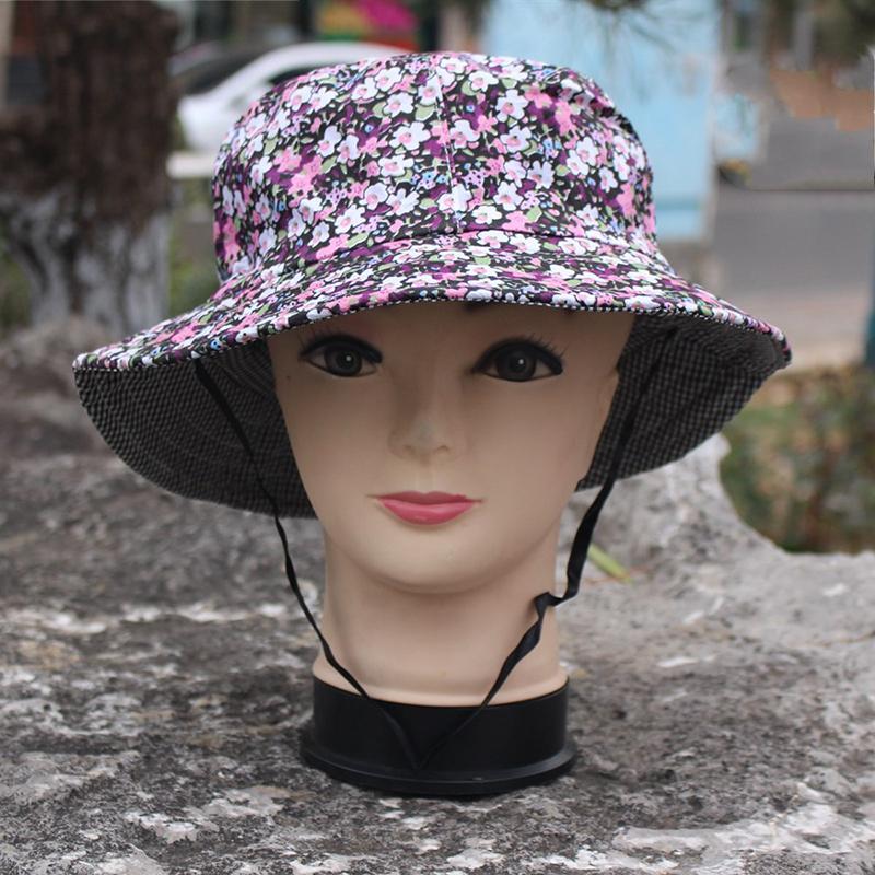 Retro Plaid Bucket Hat Women'S Sweet Lace Up Fishing Hat Summer Sun Protection And Uv Protection Hat