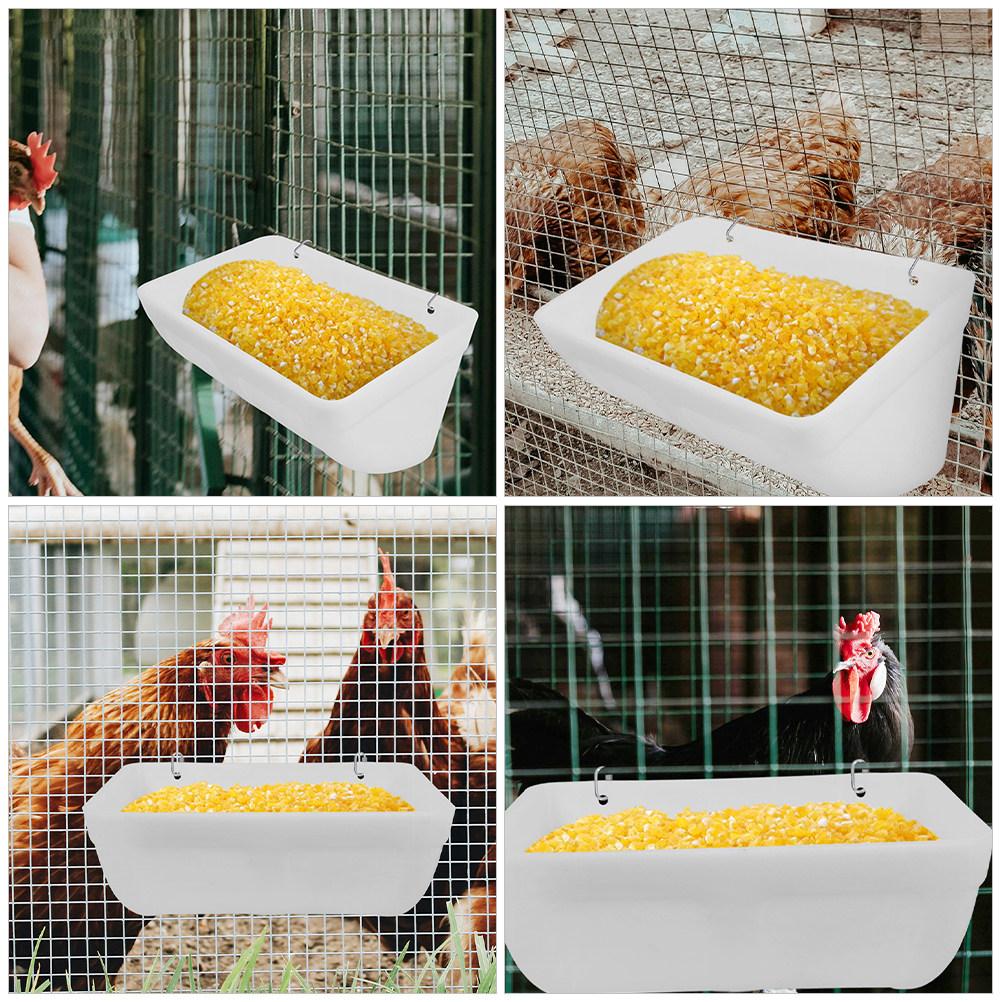 1Set Plastic Chicken Feeder Trough for Poultry Birds Goat Water Food Holder Splash Proof Wear Resistant Farming Feeding