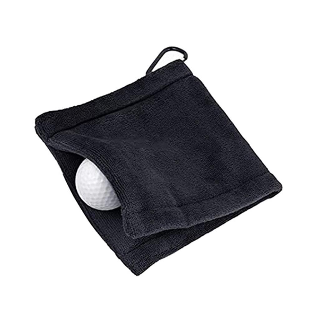 Golf Towel with Carabiner Clip Golf Ball Cleaning Towel Golf Ball Washer Towel for Golf Course Exercise Towel for Men and Women чёрный