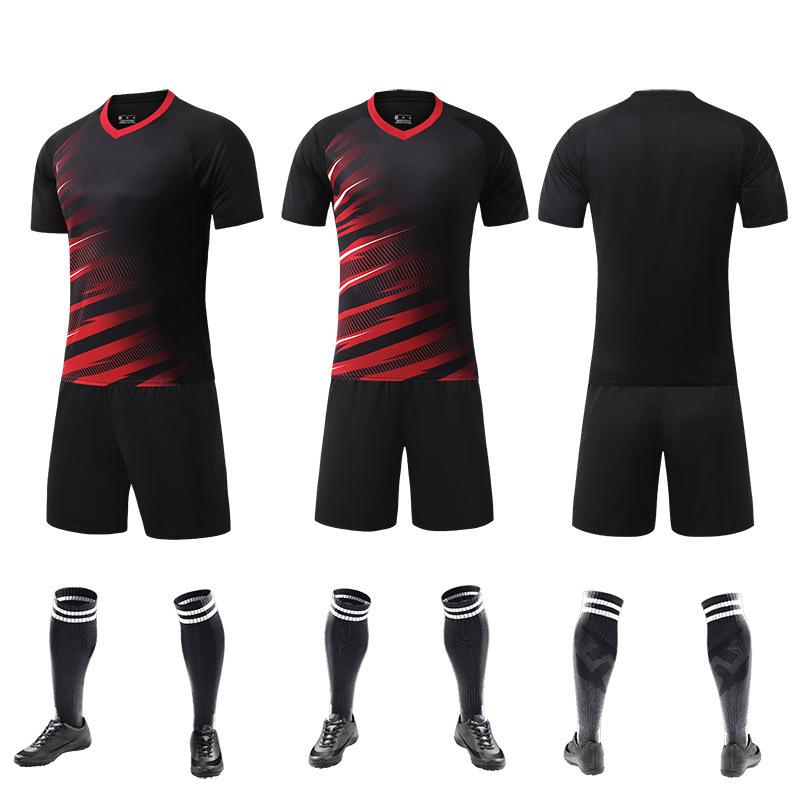 Summer Short Sleeve Jersey Set: Unisex Football Uniform for Kids & Adults, Plain Color Design