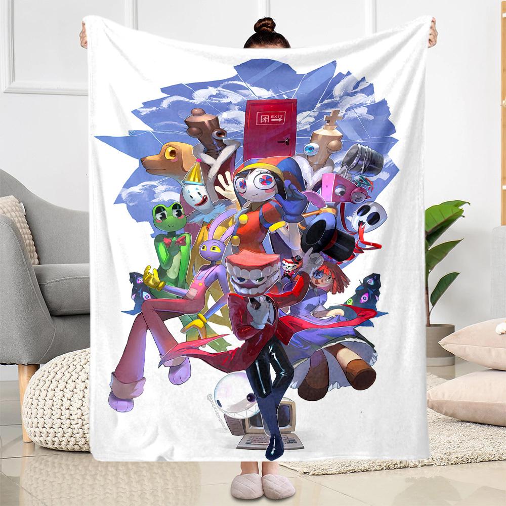 Digital Circus Blanket Soft Warm Cozy Perfect for Livingroom Couch Sofa Four Seasons Multipurpose Stylish Decor Ideal Gift For Birthday Valentine'S Da