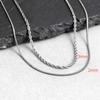 2pcs Men's Chain Necklace,Stainless Steel Black Gold Silver Color Twisted Rope Chain Collars,Trendy Punk Basic Chains Gift