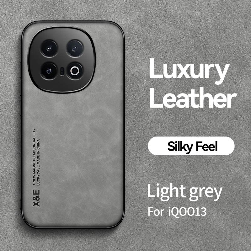 

KEYSION Luxury Retro PU Leather Case for IQOO 13 5G Soft Silicone+PC Shockproof Phone Back Cover for IQOO 13 5G for IQOO 13