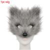 Halloween Half Face Plush Mask Artificial Fox Mask Supplies Horror Cosplay Props Carnival Cos Unisex Colorful Fox Mask For Gifts