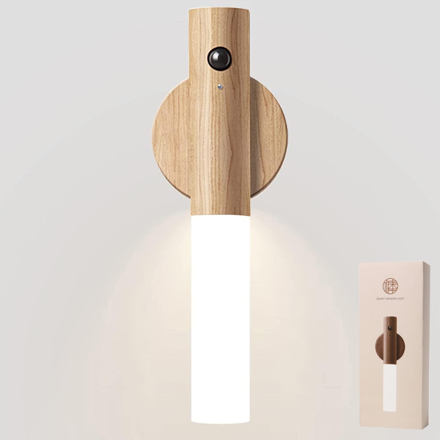 

Motion Sensor USB Wall for Stylish Wooden Interior Warm White Light Light, Indoor, Rechargeable, Adhesive, Magnetic, Freestanding, Mountable,