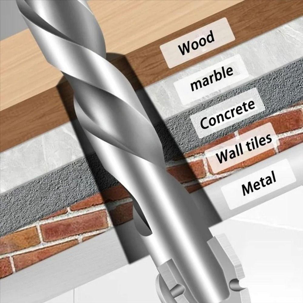 6/8/10/12mm Cross Serrated Drill Bits Set Eccentric Punching Tool Electric Drill Bit Concrete