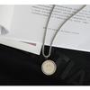 Street trend smiley face double-sided expression necklace Internet celebrity same male titanium steel hip-hop street couple titanium steel necklace