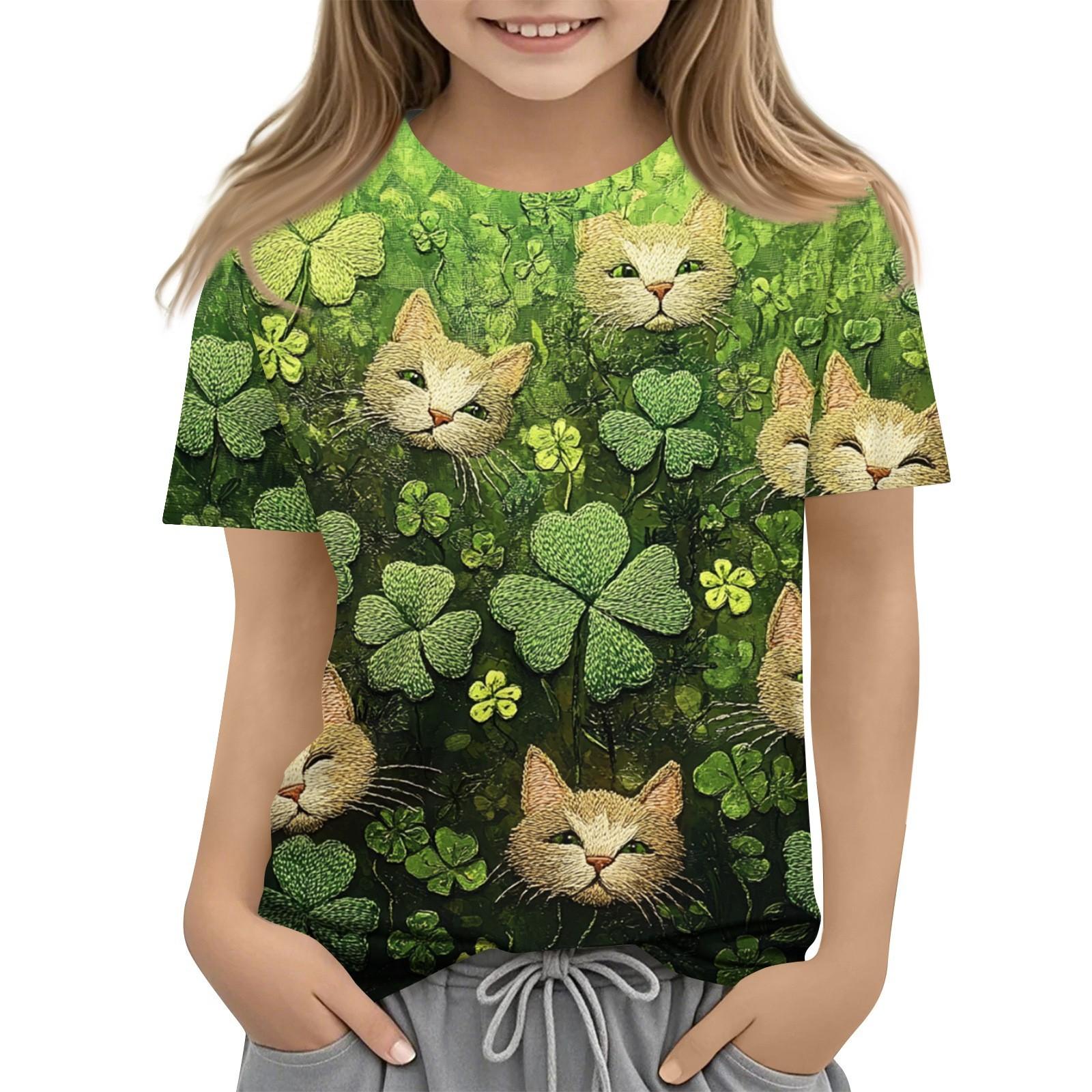 

Детская мода повседневная с короткими рукавами St. Футболка с круглым вырезом и принтом Патрика 120