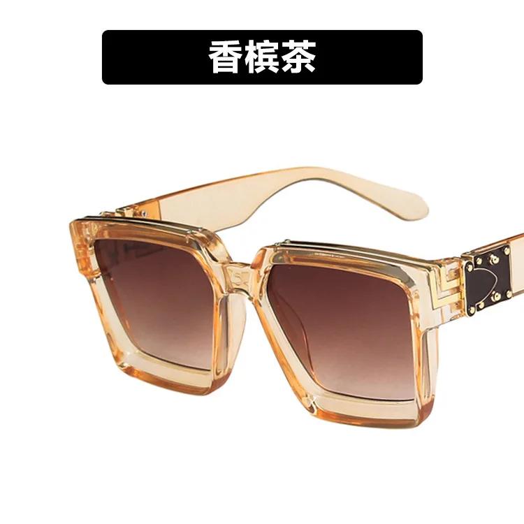 Men'S Rectangular Sunglasses Large Frame Personalized Sunglasses Jumping Hiphop Glasses& Accessories