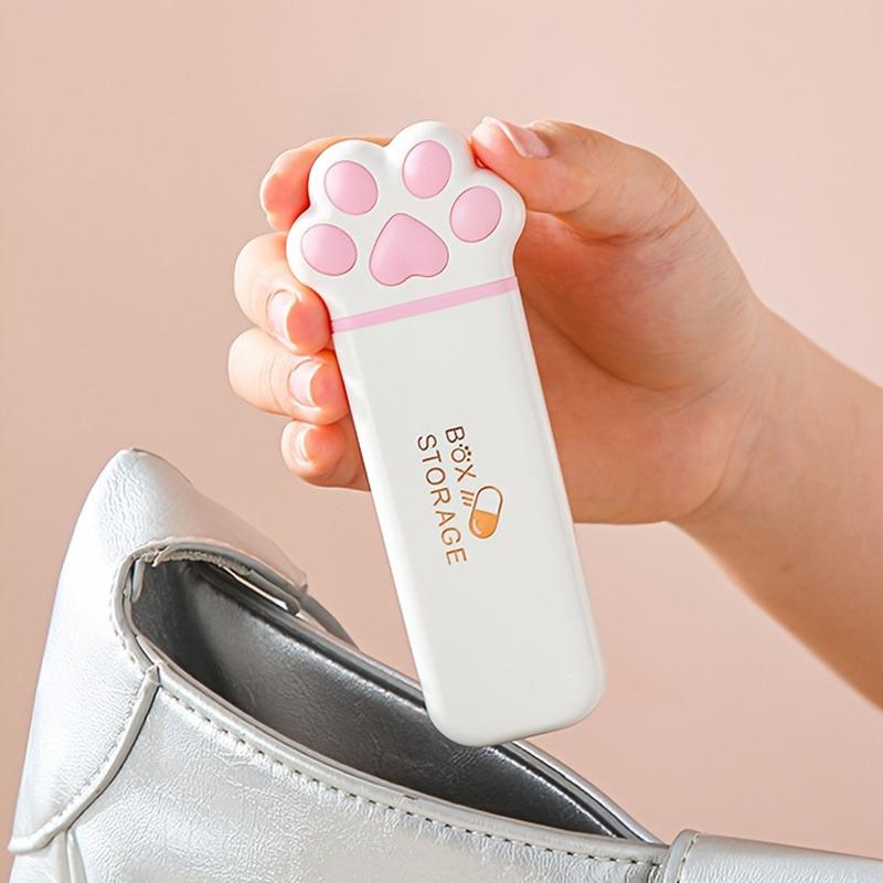 

1/2pcs Mini Cat Claw Medicine Storage Box Portable Daily Pill Cases Container Organizer Travel Fish Oils Pill Dispenser Box