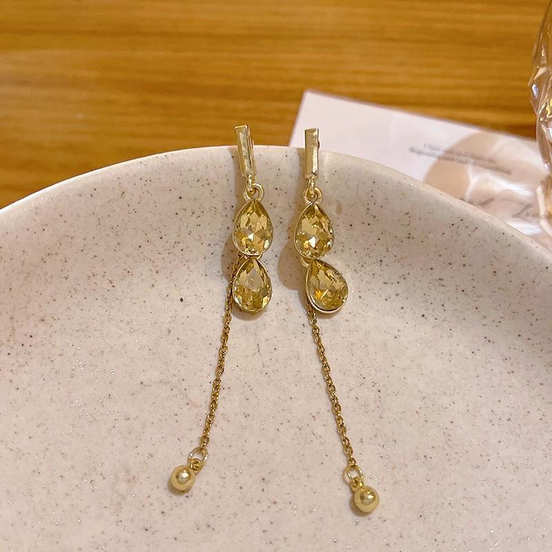 Новые Модные Серьги-капли Женские Винтажные Серьги-подвески со Стразами Свадебные Помолвочные Вечеринки Украшения