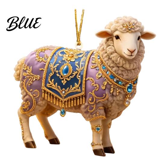 Decorative Acrylic Christmas Tree Decoration 2D Goat Ornament Cute Animal Sheep Hanging Decor for Clear Flame Red Ornament Tree Holiday Party