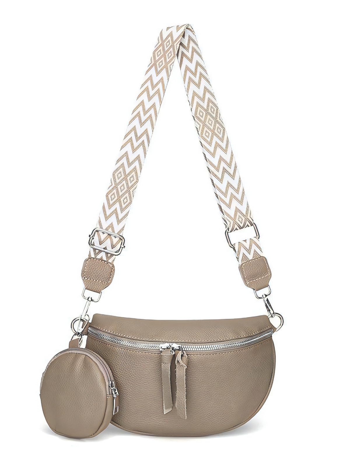 

Body genuine shoulder crossbody mini mini bag [FairyPomu] bag, leather, bag, bag, women s, compact, casual, pouch, (greige)