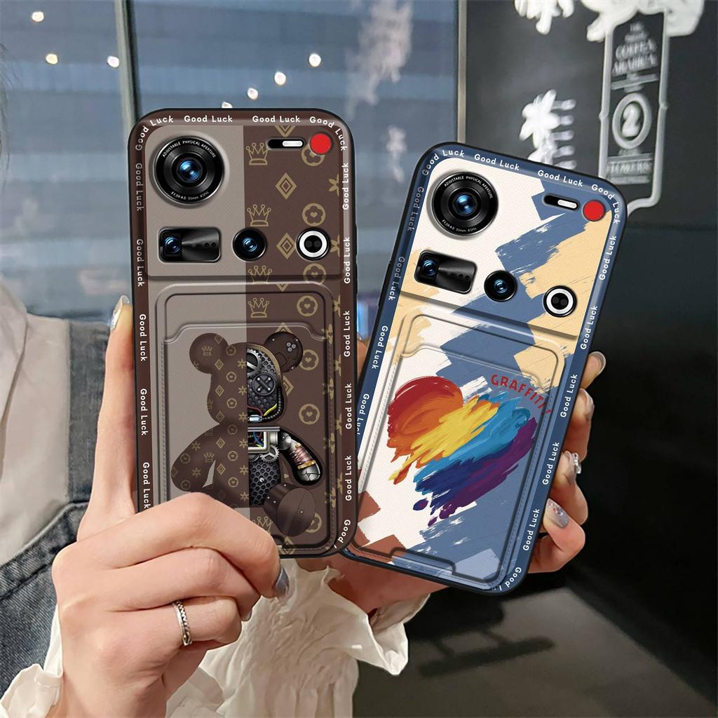 Weiche Hülle Silikon Handyhülle Für ZTE Nubia Z70 Ultra Staubschutz Schutz Stoßfest Kartenfach Kartensteckplatz Vollständige Umhüllung