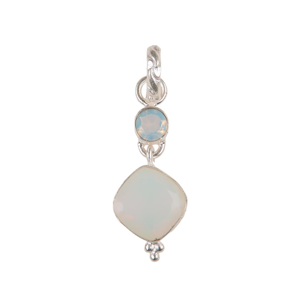 Milky Opal Gemstone 925 Sterling Silver Jewelry Handmade Pendant 1.60" For Gift PP-9-13