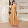 Middle Eastern Muslim Women's Embroidered Robe Loose Casual Long Ethnic Style Dress