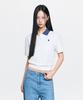 Emelbi Women'S Basic Crop Collared T-Shirt Ny (Ivory)