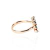 Mezmic White Magic Twin Blue Diamond Gold Ring