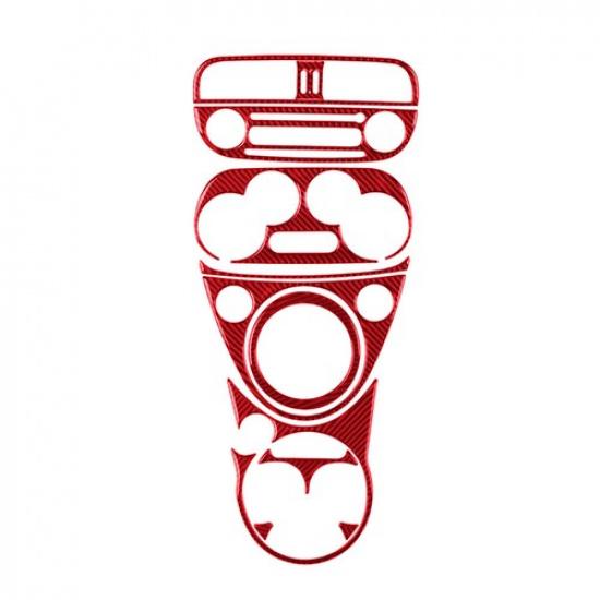 11Pcs Red Carbon Fiber Interior Central Console Cover Trim For Fiat 500 Type A