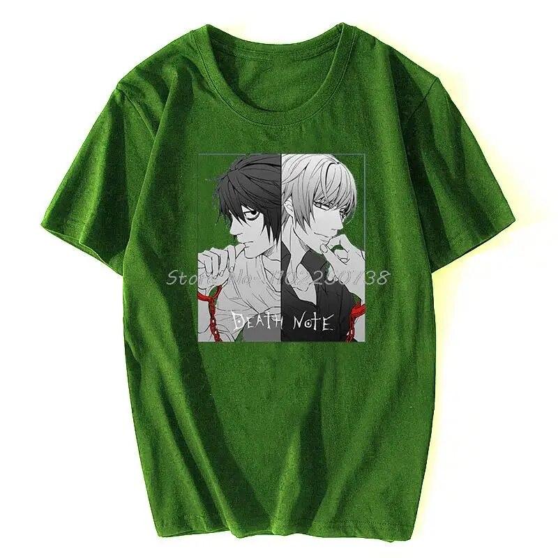 Death Note Summer Unisex Female T-shirt Tops Short Sleeve Fashion Cotton T-shirt Hip Hop Tees Anime Tops Oversized Streetwear