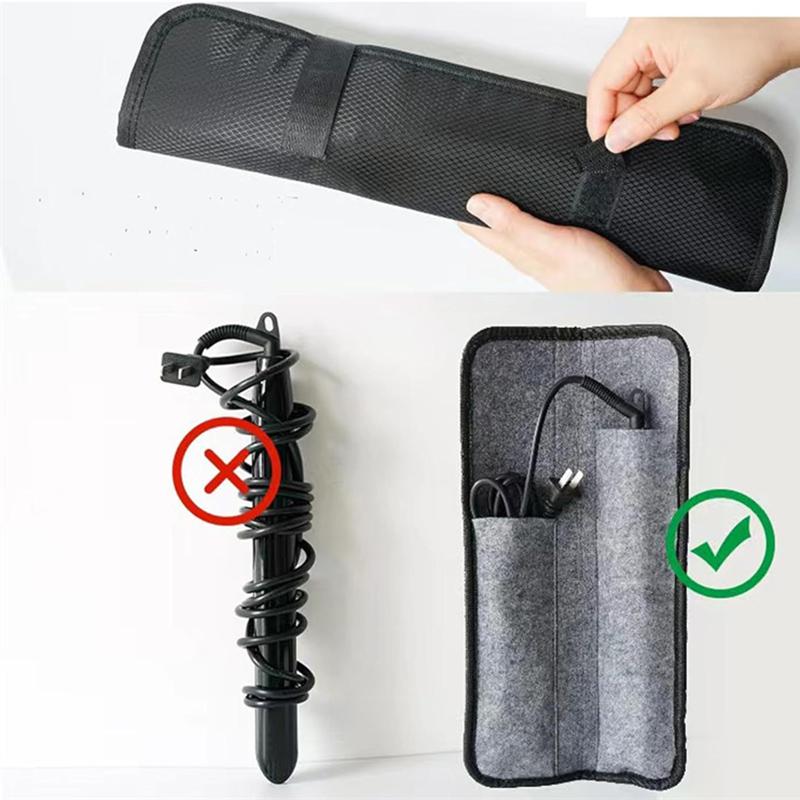BEPAN Hair Straightener Storage Bag Curling Iron Carrying Case Heat-Resistant Hair Curler Storage Curling Iron Organizer Iron Pouch
