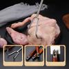 Fishing Meat Hook Stainless Steel Material Pear Wood Handle Hook Roast Bacon Roast Duck Marinated Meat Double Hook Meat Fork