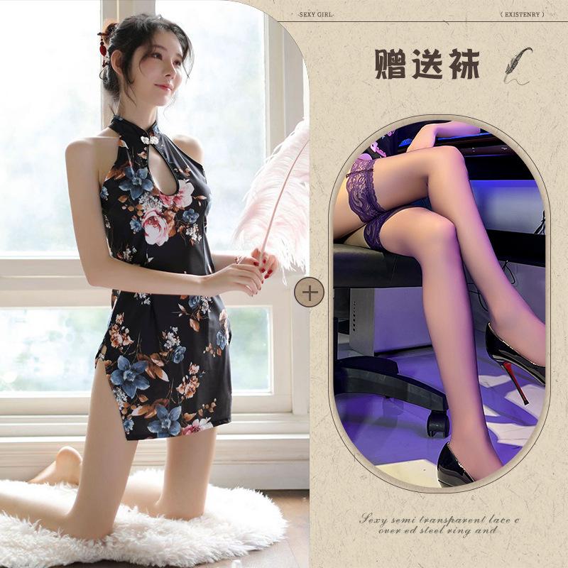 Sex underwear emotional perspective high-end cheongsam nightclub tight short skirt uniform temptation suit classical cheongsam
