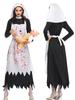 Halloween Nun Costume for Women Adult Role Play Outfit, Priest Cross Gothic Cosplay Dress, Anime Girl Party Fancy Dress