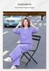 Mom's Stylish Spring Sports Set: Youthful Faux Two-Piece Hoodie & Wide-Leg Pants for Middle-Aged & Elderly Women, Loose Fit.