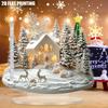 2D Flat, Snow House and Reindeer Scene Acrylic Desktop Decoration, Suitable for Wall Decoration, Porch, Room, Villa, Accents Home, Hallway, or Workpla