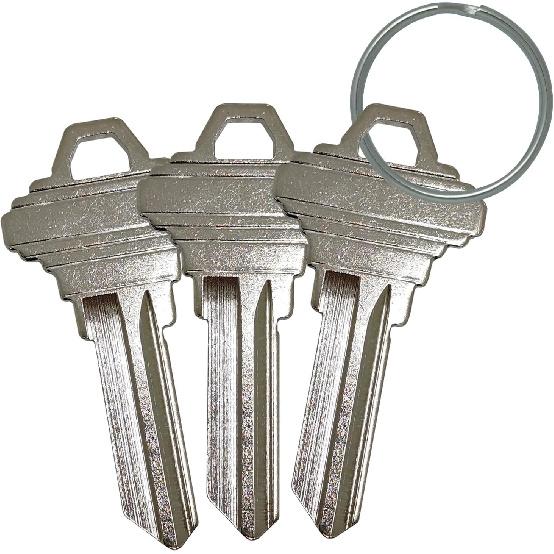 SC1 Blank Keys Replacement for Home and Professional Uncut Blank Keys (3 Pack)