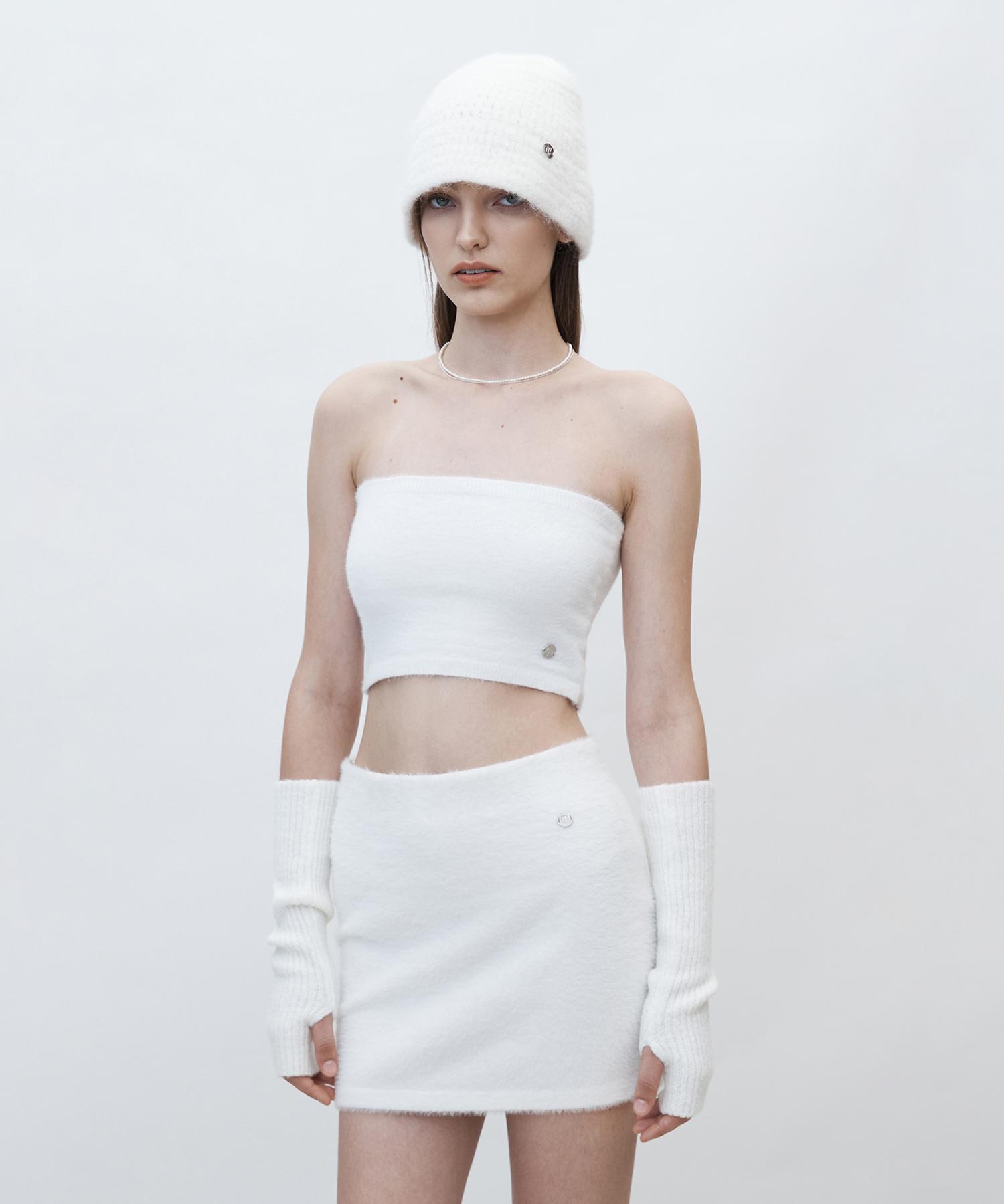 Current Hairy Tube Top [White] Free