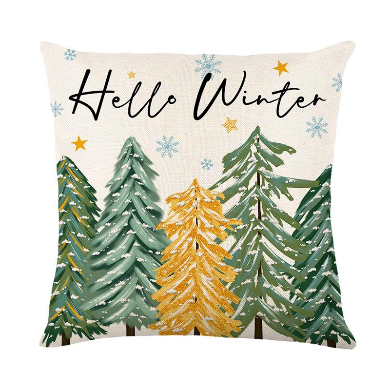45cm Christmas Tree Snowflake Cushion Cover Pillowcase 2025 Christmas Decorations for Home Xmas New Year Christmas Decor