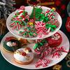 Holiday Gift Tags 16 Pcs Christmas Lollipop Ornaments, Red Green Striped Peppermint Swirl Candy Cane Reusable Ornaments Hanging Decoration,