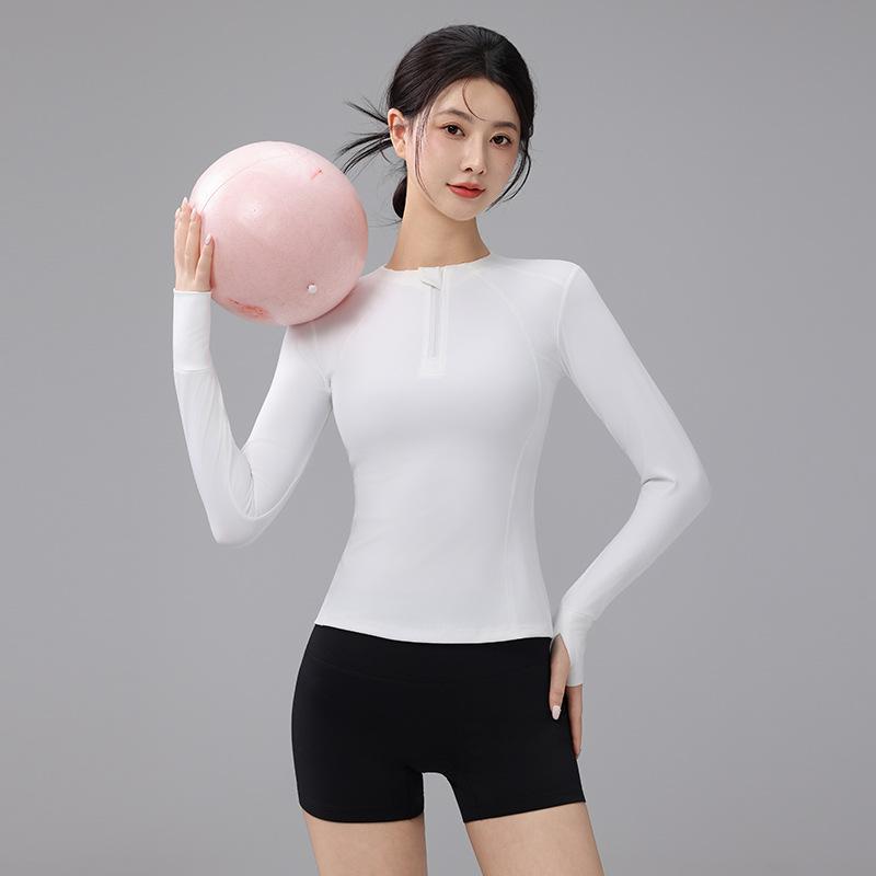 Women's Slim Fit Long Sleeve Sports Top - Autumn/Winter Yoga Running Wear