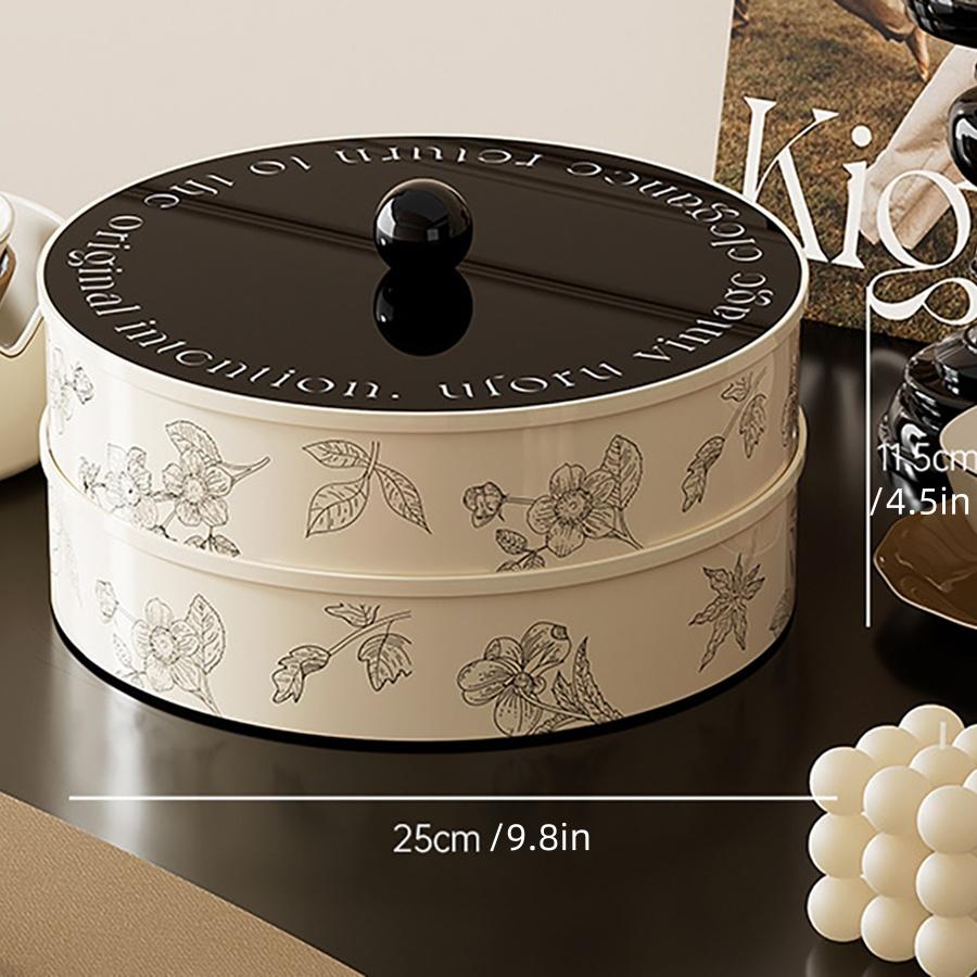 French Vintage Fruit Plate Multi-Layer Dried Fruit Sealed Snack Plate Coffee Table Candy Nut Snacks Tray for Living Room