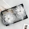 White Organza Beads Three-Dimensional Flower Clothing Hair Accessories Headgear Dress Wedding Dress Decoration Corsage Cloth Sticker Accessories
