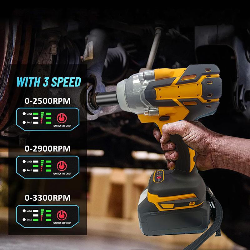 350N.m Cordless Electric Impact Wrench Brushless Torque Wrench Hand Drill Socket Auto Repair Tool Gift connector Accessory Box