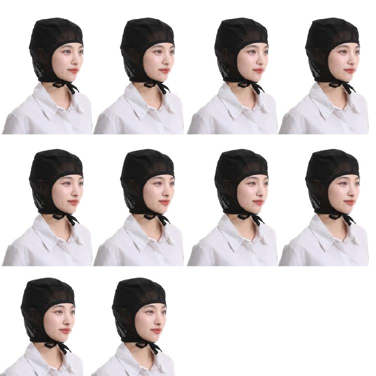 

Pack Of 10 Unisex Kitchen Hair Net Breathable Hairnets Kitchen Cooking Hat Adjutable Kitchen Hat Food Service Hair Net чорний